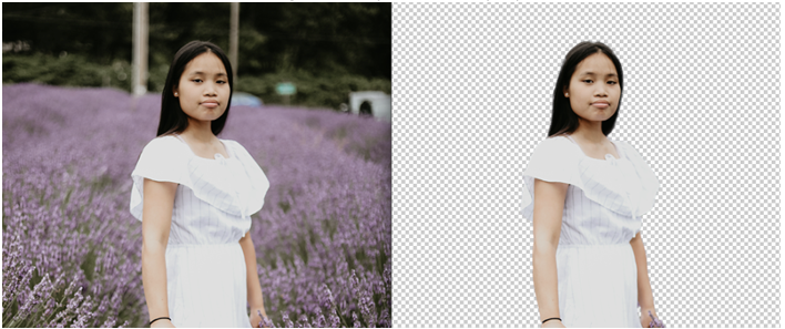 before and after: using the one click method to easily remove background in photoshop