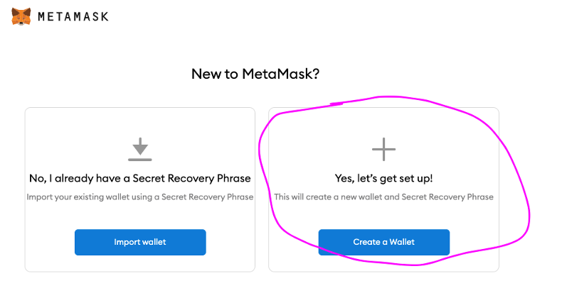 step 1 on how to set up your metamask wallet