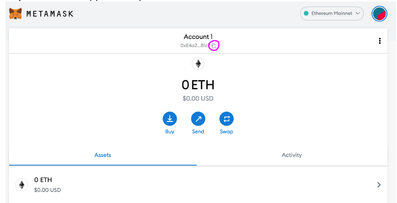 how to easily copy your metamask wallet address