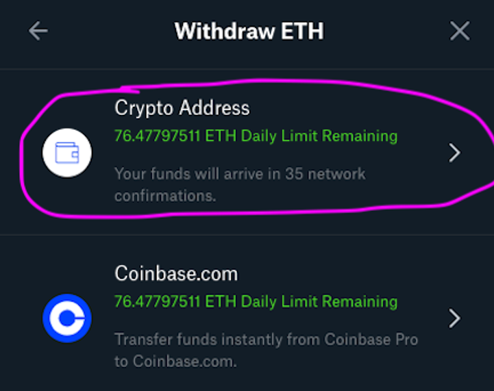 how do you deposit eth from coinbase to metamask